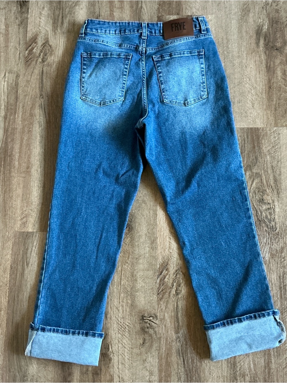 Frye Jeans Women's Size 27 Optional Cuffed Crop Roll Cuff Jean Blue Stretch 4